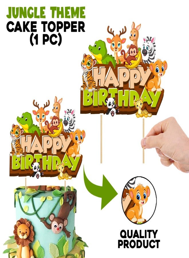 Zyozique Jungle Birthday Party Cake Toppers, Birthday Jungle Theme Party Cake Toppers for Birthday Decoration Cake Topper - Image 2